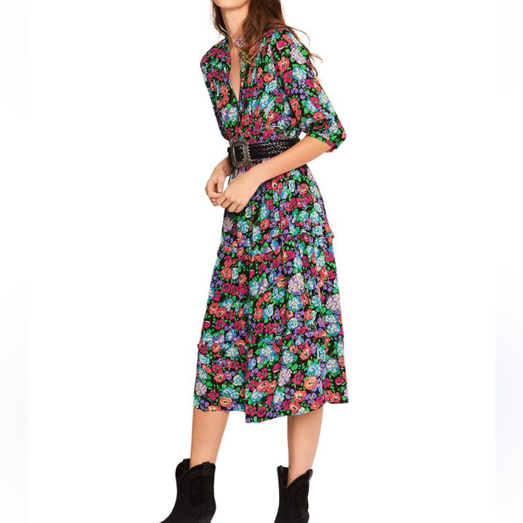 Ba&Sh Floral Panda Floral Smocked Dress - Size M